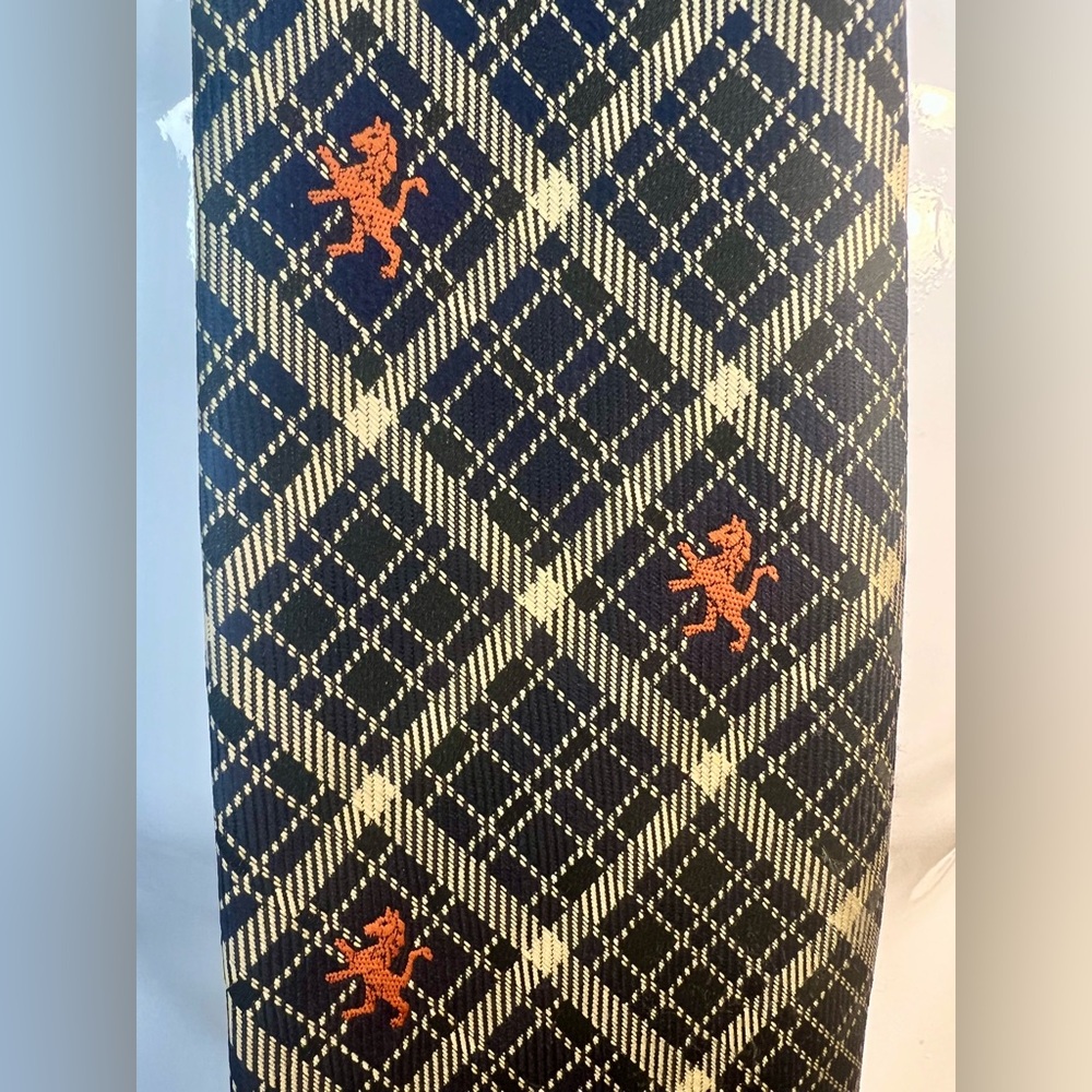 Tiffany Collection by Excello Black and Orange Plaid Tie